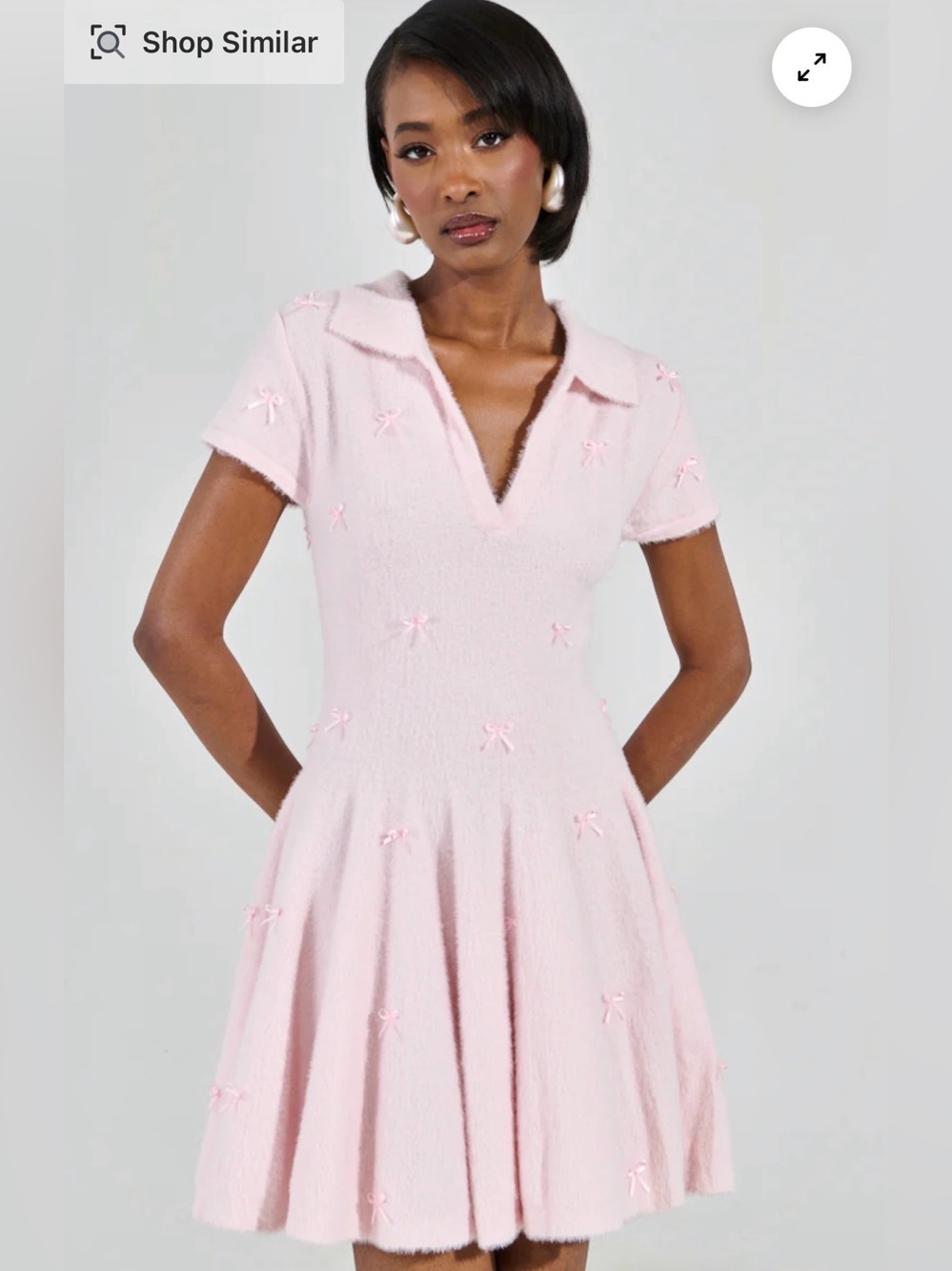 AKIRA Bow Down Mini Dress in Pink - Picture 2 of 13